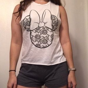 Lace Minnie Mouse Muscle tee